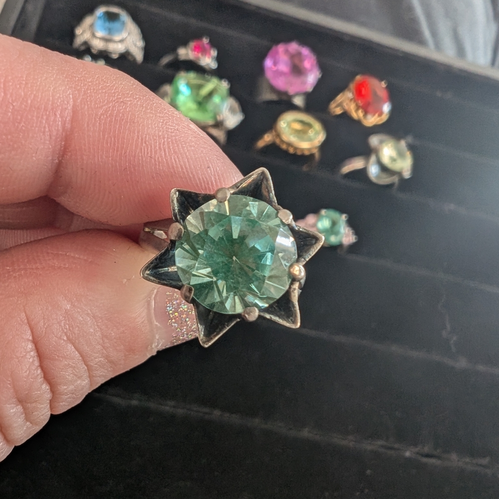 Vintage (Uranium) Spinel Silver Ring